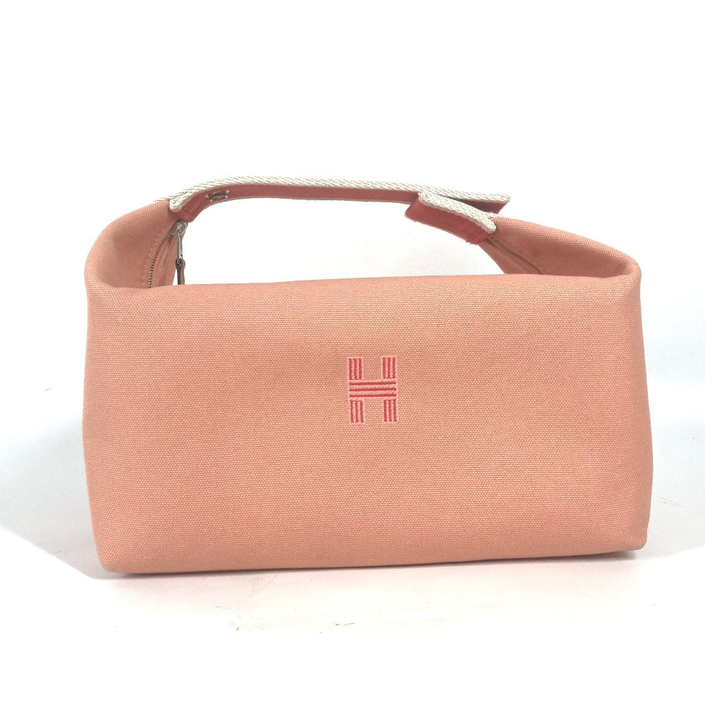 HERMES ブリッドアブラック　GM カバン バニティバッグ ポーチ ハンドバッグ キャンバス レディース グアバ ピンク