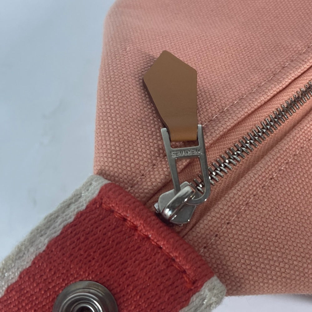 HERMES ブリッドアブラック　GM カバン バニティバッグ ポーチ ハンドバッグ キャンバス レディース グアバ ピンク