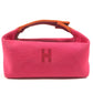 HERMES BRIDE A Black PM BRIDE A Black PM bag vanity bag Hand Bag Canvas hibiscus pink Used
