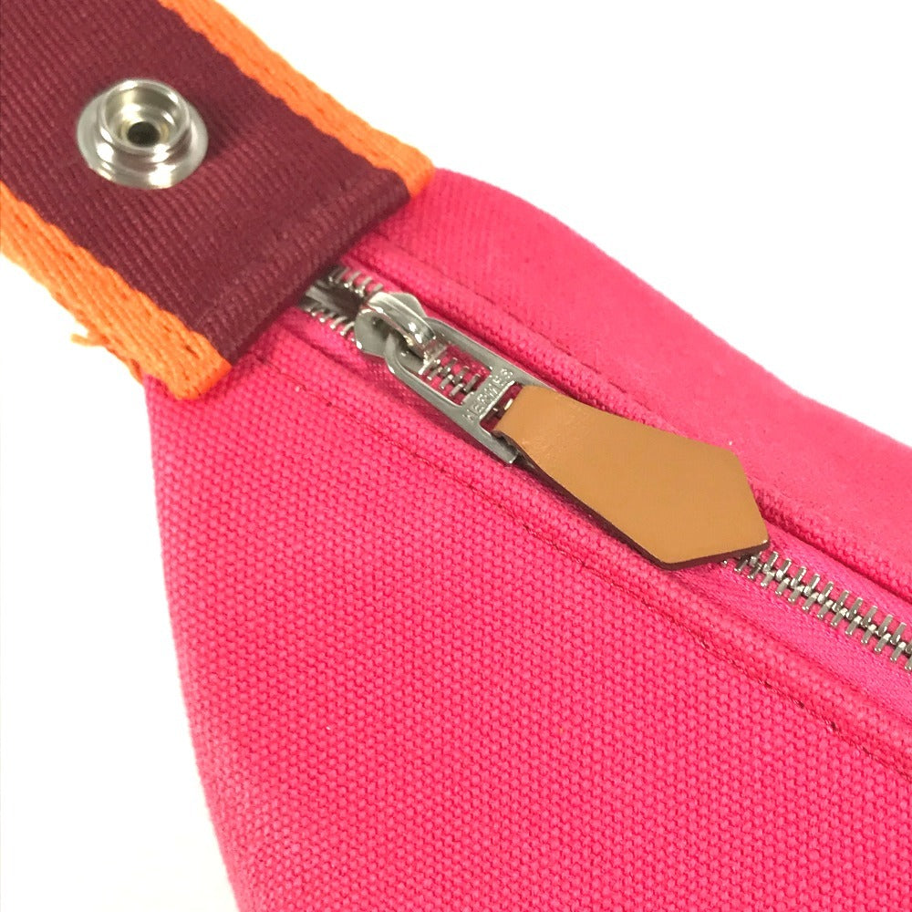 HERMES BRIDE A Black PM BRIDE A Black PM bag vanity bag Hand Bag Canvas hibiscus pink Used