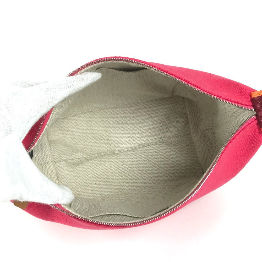 HERMES BRIDE A Black PM BRIDE A Black PM bag vanity bag Hand Bag Canvas hibiscus pink Used