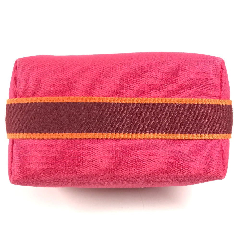 HERMES BRIDE A Black PM BRIDE A Black PM bag vanity bag Hand Bag Canvas hibiscus pink Used