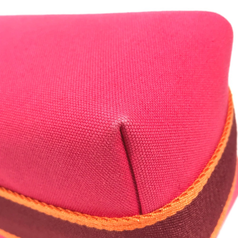HERMES BRIDE A Black PM BRIDE A Black PM bag vanity bag Hand Bag Canvas hibiscus pink Used