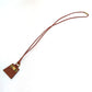 HERMES Mon Petit Kelly PM Accessory Necklace Leather Women's Brown