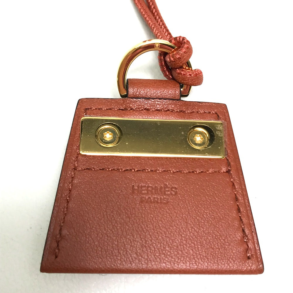 HERMES Mon Petit Kelly PM Accessory Necklace Leather Women's Brown