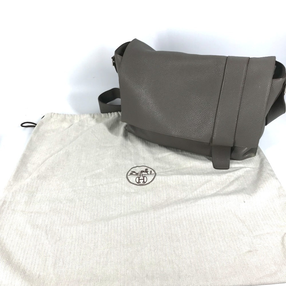 HERMES 斜め掛け カバン サックアルフレッド 35 メッセンジャーバッグ ショルダーバッグ トリヨンクレマンス メンズ グレー