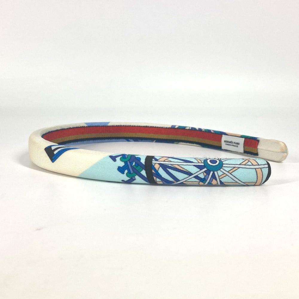 HERMES Elsa Hair Accessory Headband Silk Headband Women's White