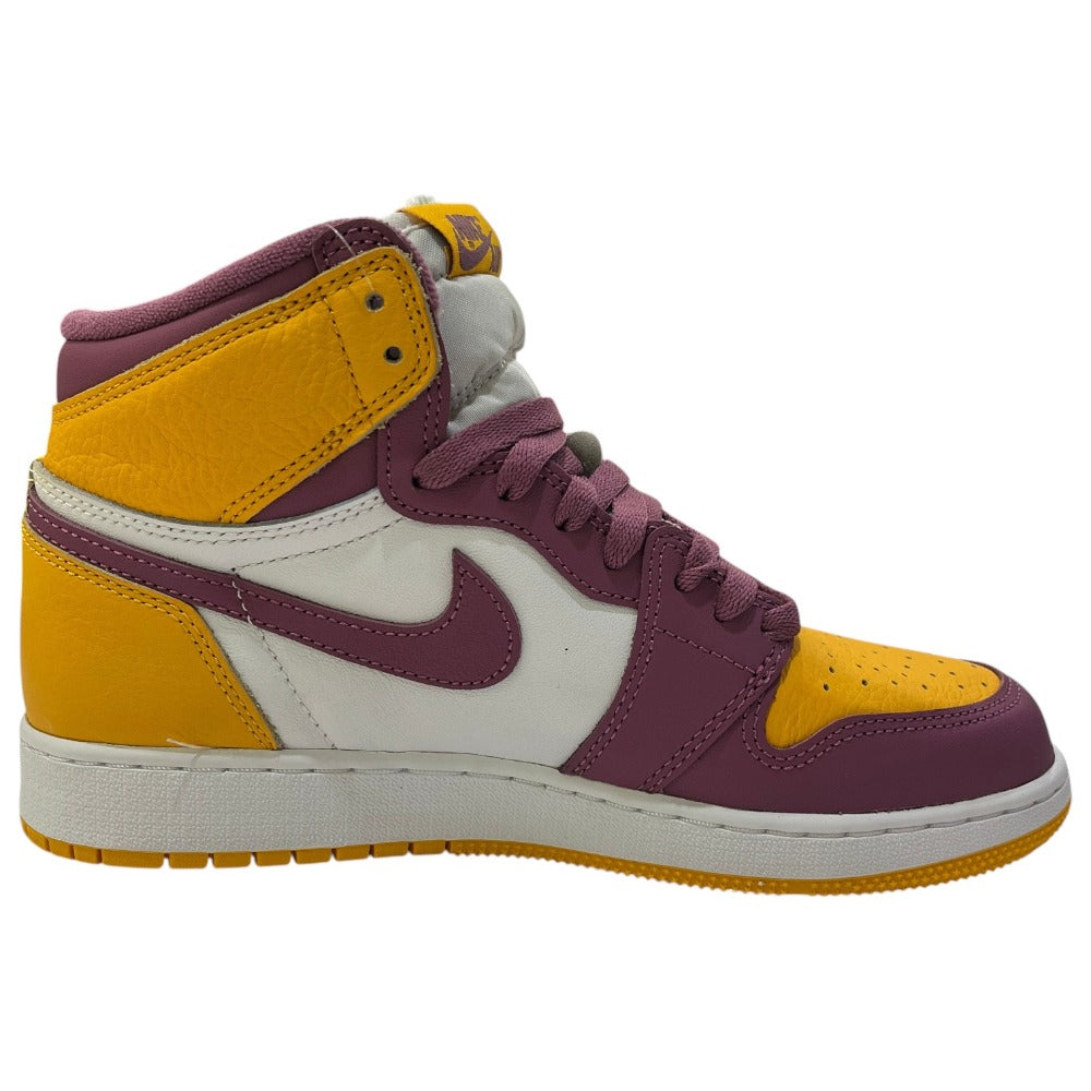 NIKE 575441-706 エア ジョーダン 1 レトロ HIGH OG GS 靴 シューズ ハイカット スニーカー 化学繊維/合成皮革 レディース イエロー