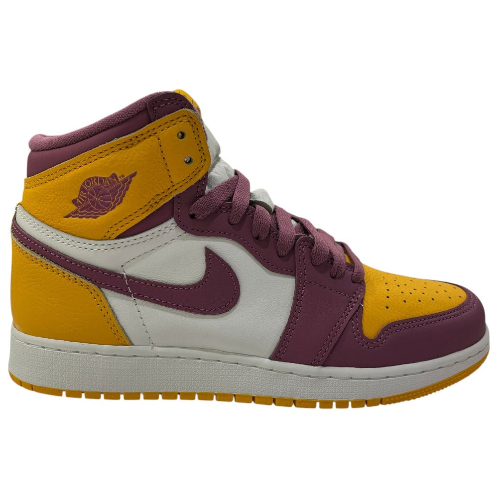 NIKE 575441-706 エア ジョーダン 1 レトロ HIGH OG GS 靴 シューズ ハイカット スニーカー 化学繊維/合成皮革 レディース イエロー