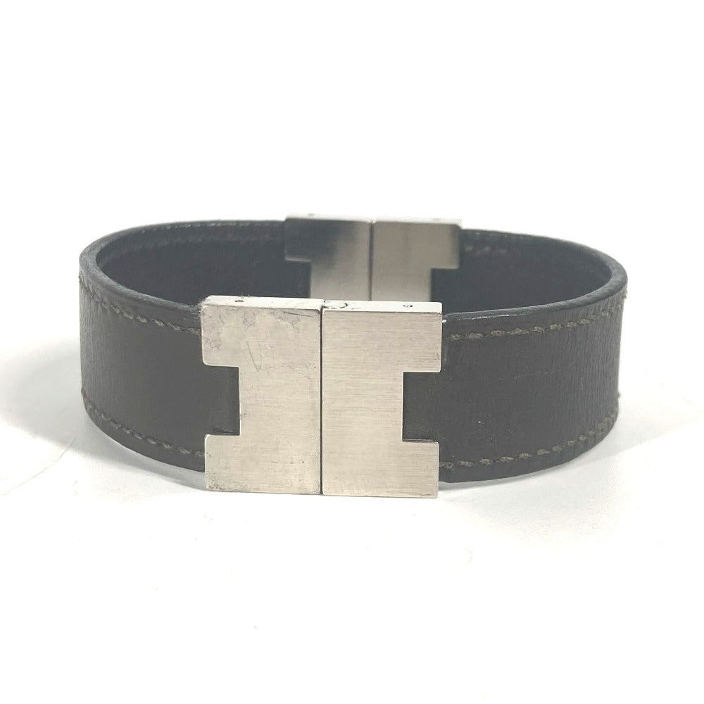 HERMES ルーリー Hロゴ アクセサリー ブレスレット レザー レディース ブラック - brandshop-reference