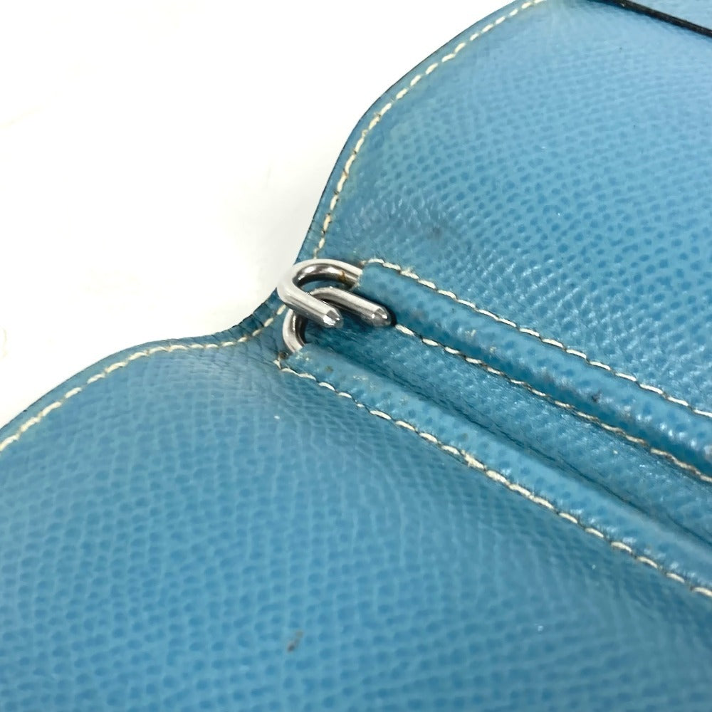 HERMES 2つ折り ノートパッド ノートカバー システム手帳 ステーショナリー メモ帳 手帳カバー レザー ユニセックス ブルージーン ブルー