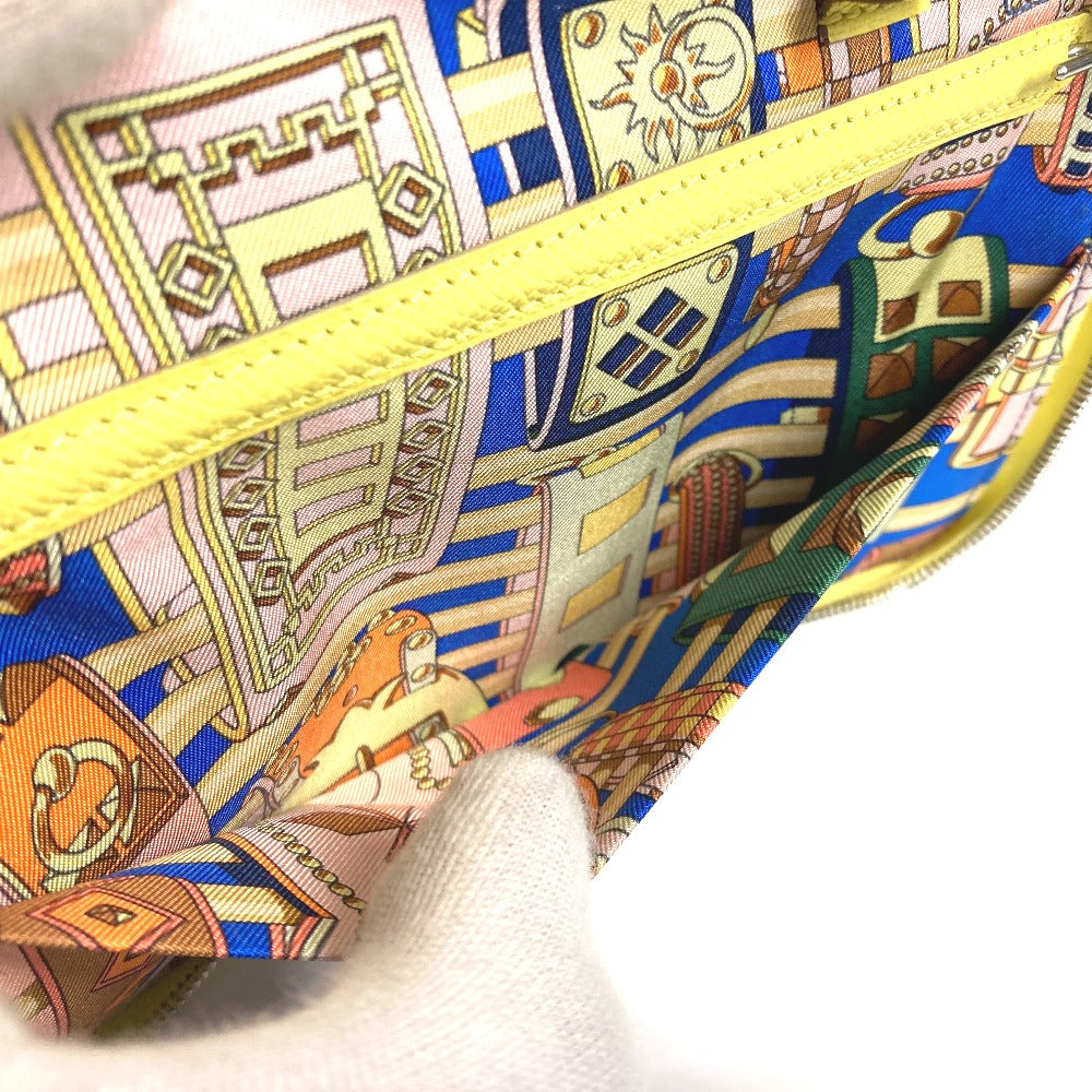 HERMES アジェンダシップ システム手帳 ステーショナリー ラウンドファスナー 手帳カバー レザー ユニセックス イエロー