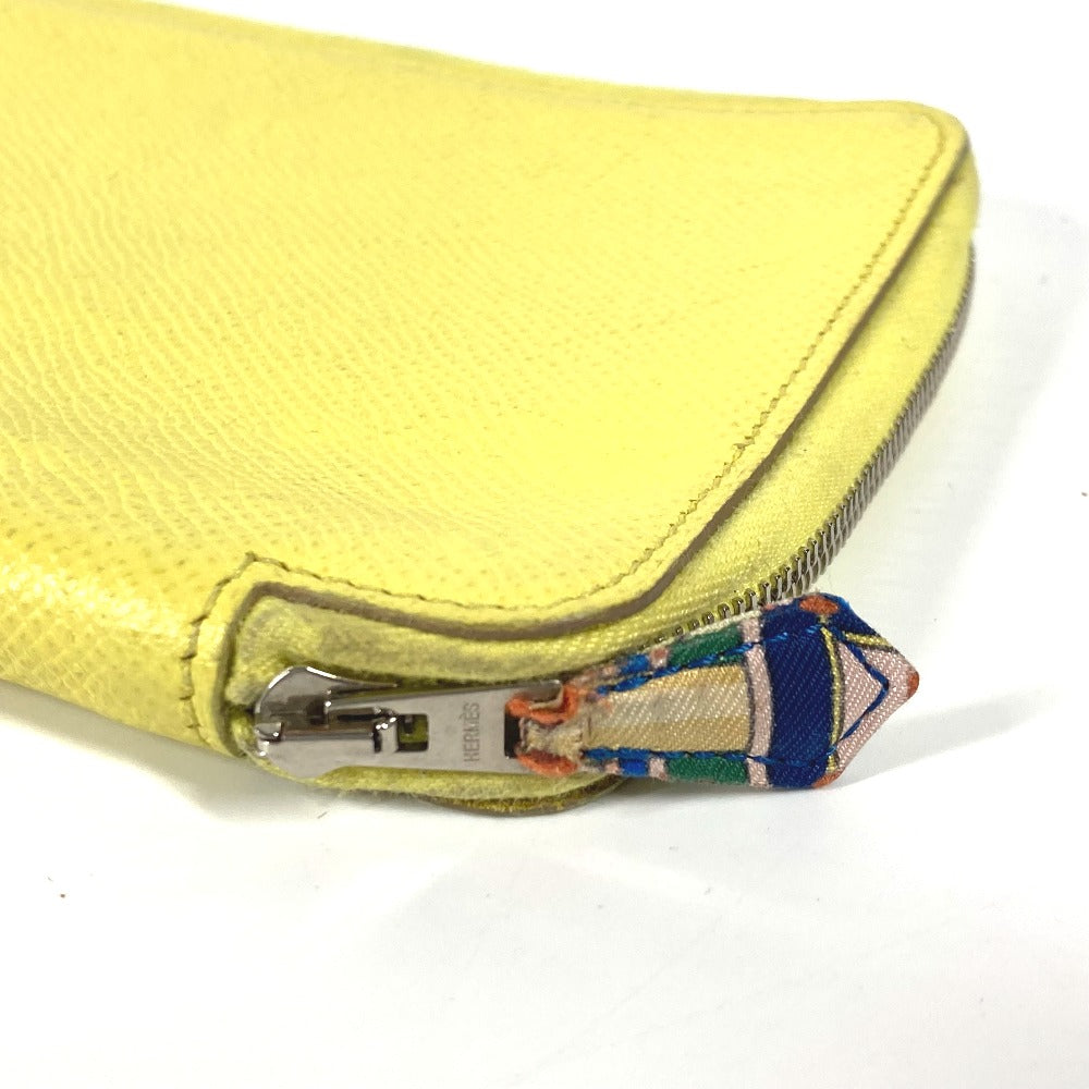 HERMES アジェンダシップ システム手帳 ステーショナリー ラウンドファスナー 手帳カバー レザー ユニセックス イエロー