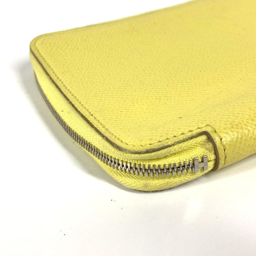 HERMES アジェンダシップ システム手帳 ステーショナリー ラウンドファスナー 手帳カバー レザー ユニセックス イエロー