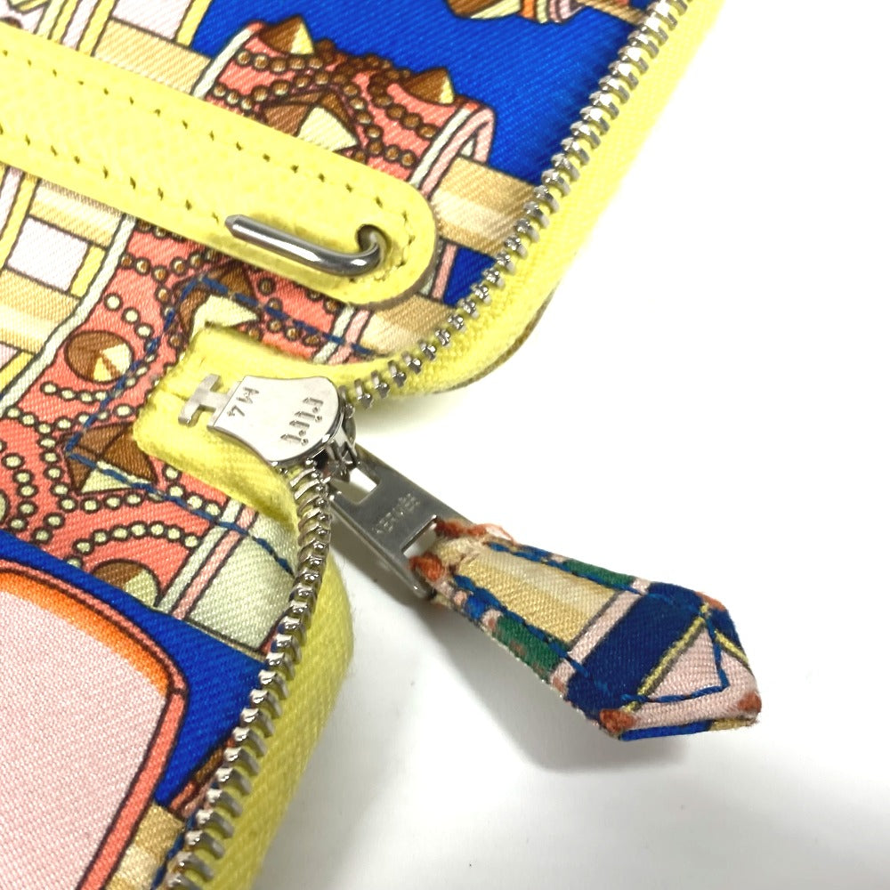 HERMES アジェンダシップ システム手帳 ステーショナリー ラウンドファスナー 手帳カバー レザー ユニセックス イエロー