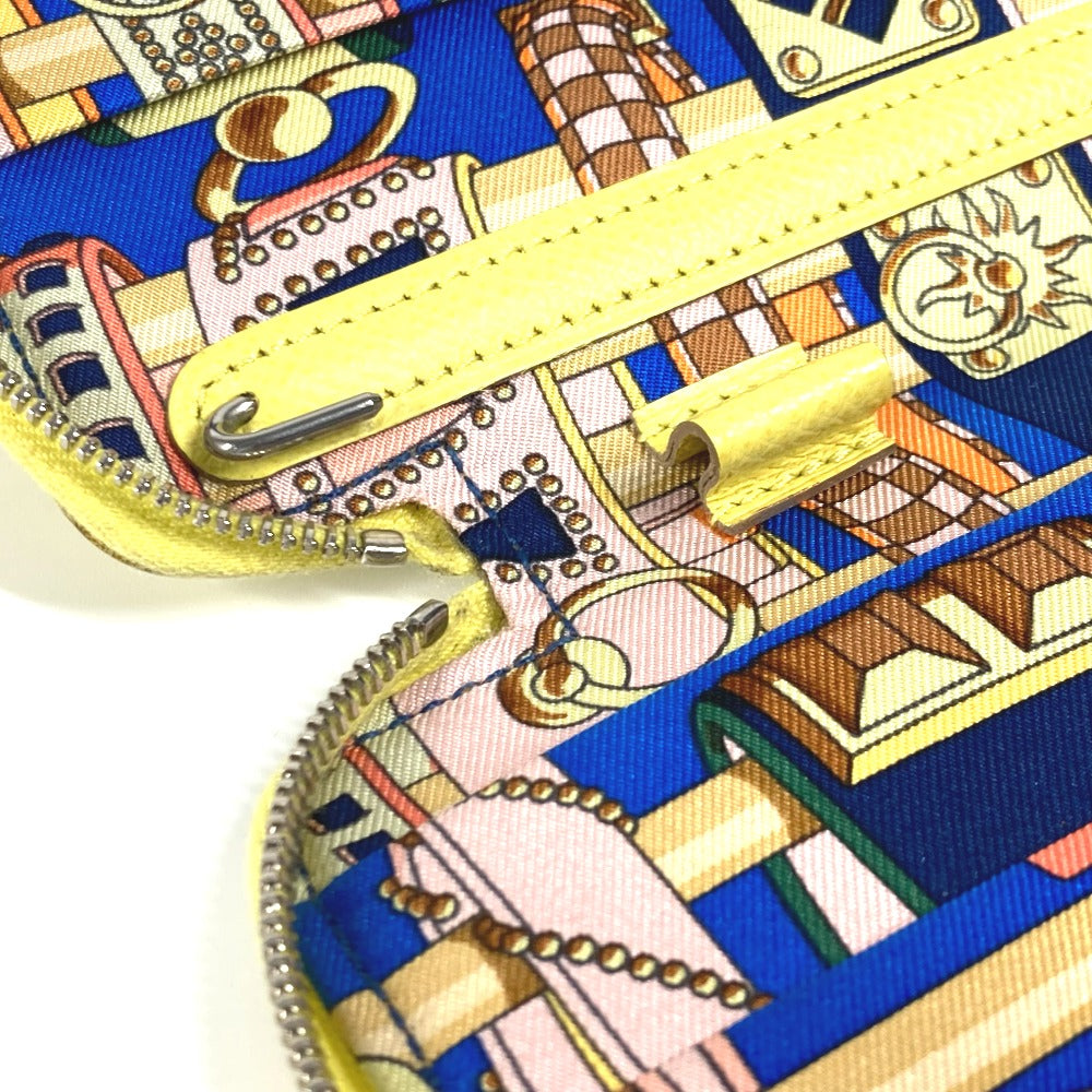 HERMES アジェンダシップ システム手帳 ステーショナリー ラウンドファスナー 手帳カバー レザー ユニセックス イエロー