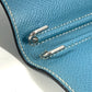 HERMES システム手帳 アジェンダ グローブトロッター ステーショナリー 2つ折り 手帳カバー レザー ユニセックス ブルージーン ブルー