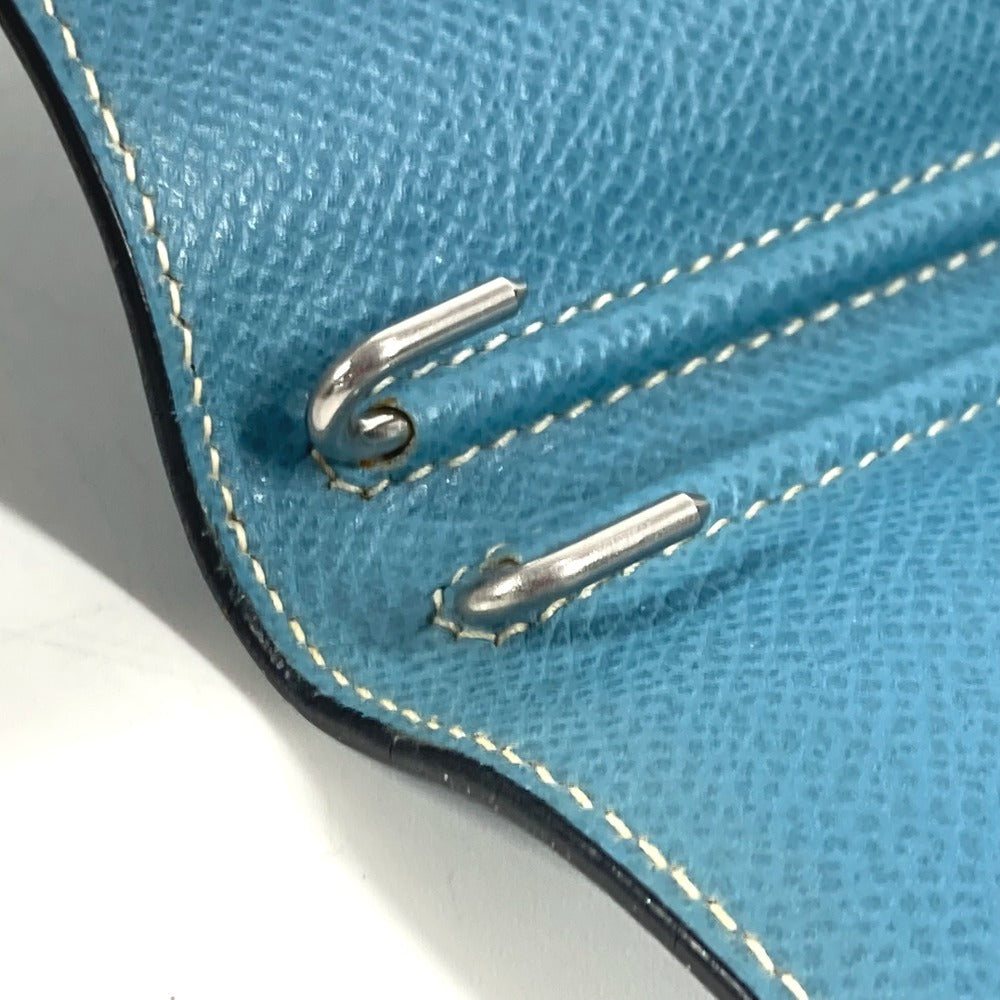 HERMES システム手帳 アジェンダ グローブトロッター ステーショナリー 2つ折り 手帳カバー レザー ユニセックス ブルージーン ブルー