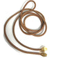 HERMES Lanier Leather Necklace with Metal Fittings, Brown, Women's