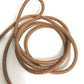 HERMES Lanier Leather Necklace with Metal Fittings, Brown, Women's