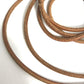 HERMES Lanier Leather Necklace with Metal Fittings, Brown, Women's