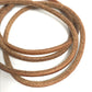 HERMES Lanier Leather Necklace with Metal Fittings, Brown, Women's