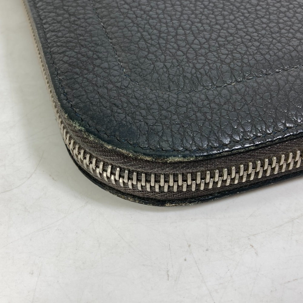 HERMES L-shaped zipper closure for tablets and laptops, clutch bag, leather, men's, gray