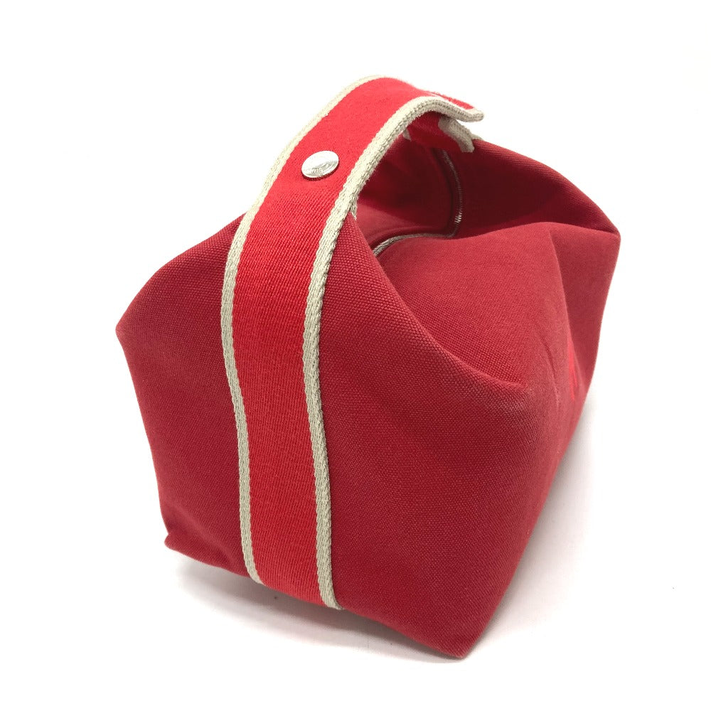 HERMES Vanity Bag, Bride a Black GM, Shoulder Bag, Handbag, Canvas, Women's, Red