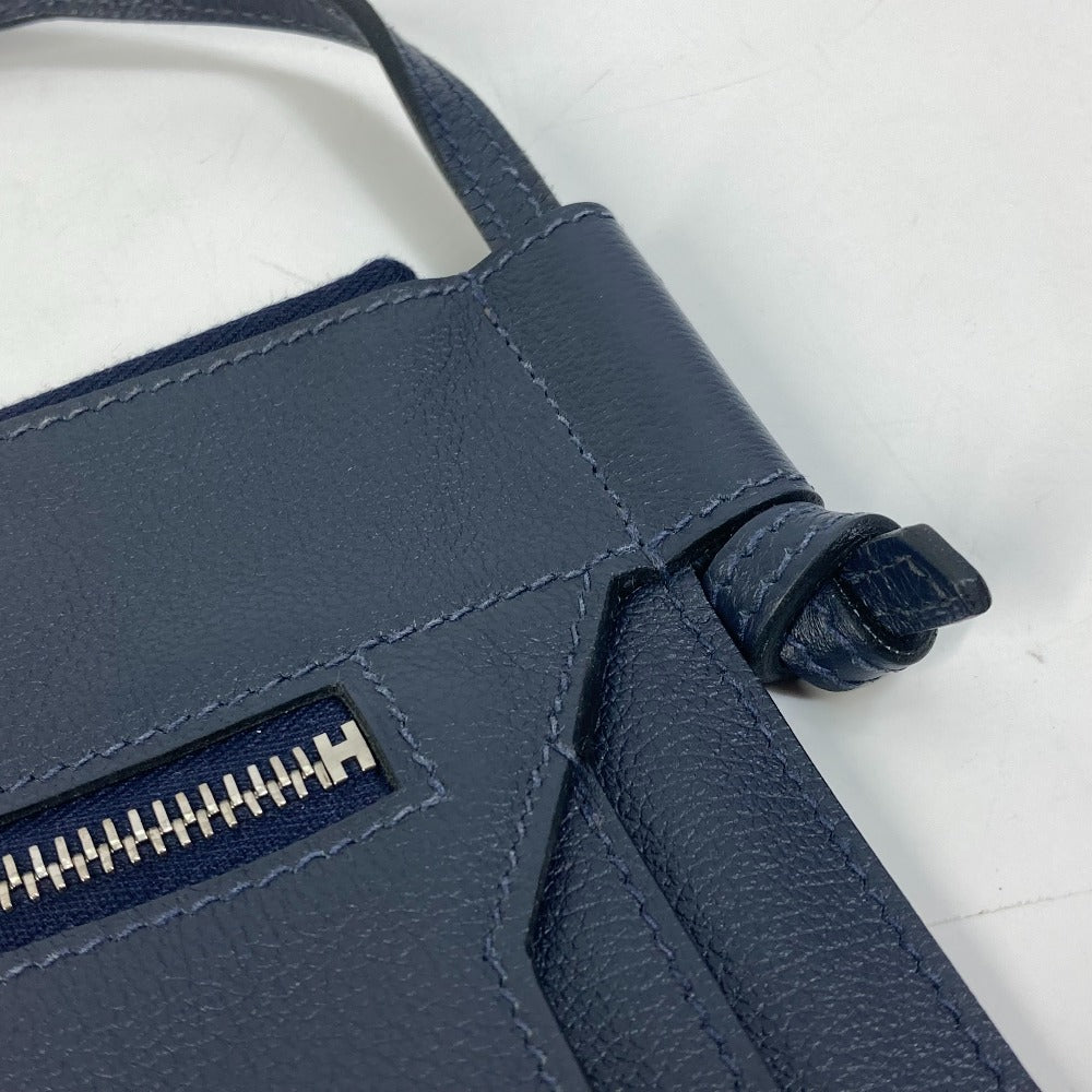HERMES Ultra Pla GM Crossbody Shoulder Bag in Leather, Men's, Bleu Nuit Navy