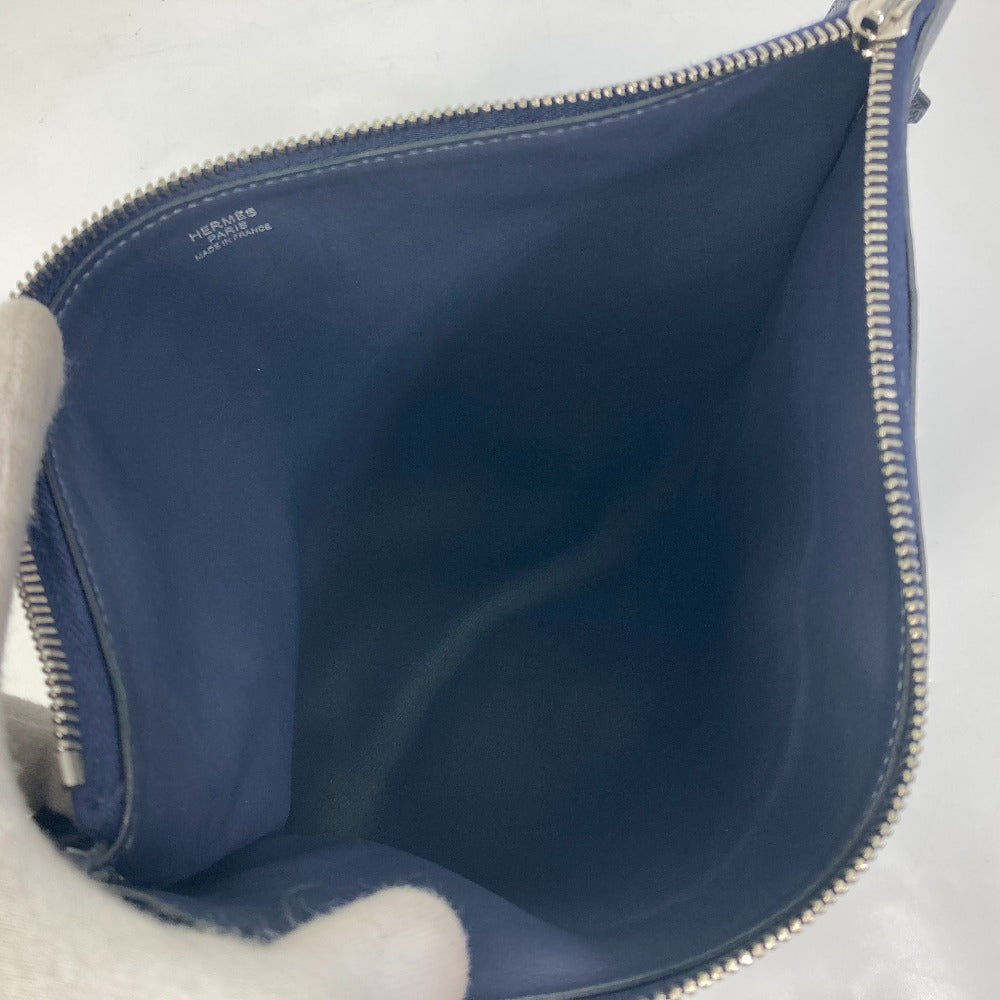 HERMES Ultra Pla GM Crossbody Shoulder Bag in Leather, Men's, Bleu Nuit Navy