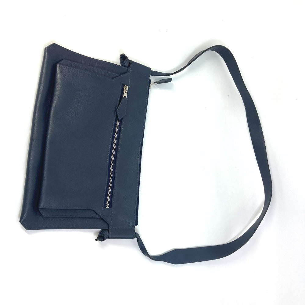 HERMES Ultra Pla GM Crossbody Shoulder Bag in Leather, Men's, Bleu Nuit Navy