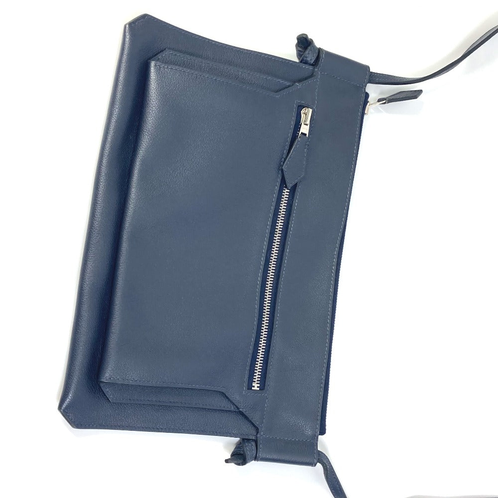 HERMES Ultra Pla GM Crossbody Shoulder Bag in Leather, Men's, Bleu Nuit Navy