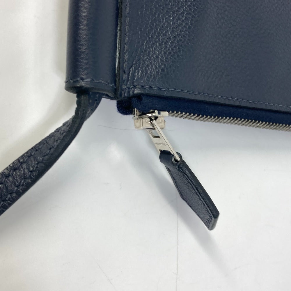 HERMES Ultra Pla GM Crossbody Shoulder Bag in Leather, Men's, Bleu Nuit Navy