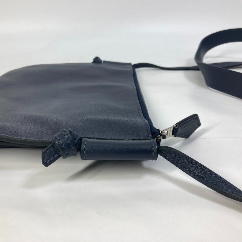 HERMES Ultra Pla GM Crossbody Shoulder Bag in Leather, Men's, Bleu Nuit Navy