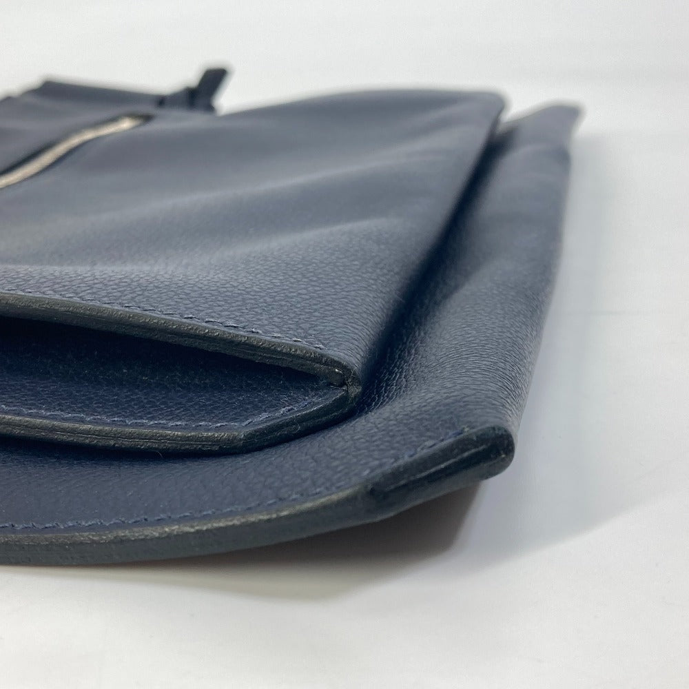 HERMES Ultra Pla GM Crossbody Shoulder Bag in Leather, Men's, Bleu Nuit Navy