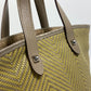 HERMES Kaba Chennai PM Handbag, Studded Leather Tote Bag, Women's, Yellow