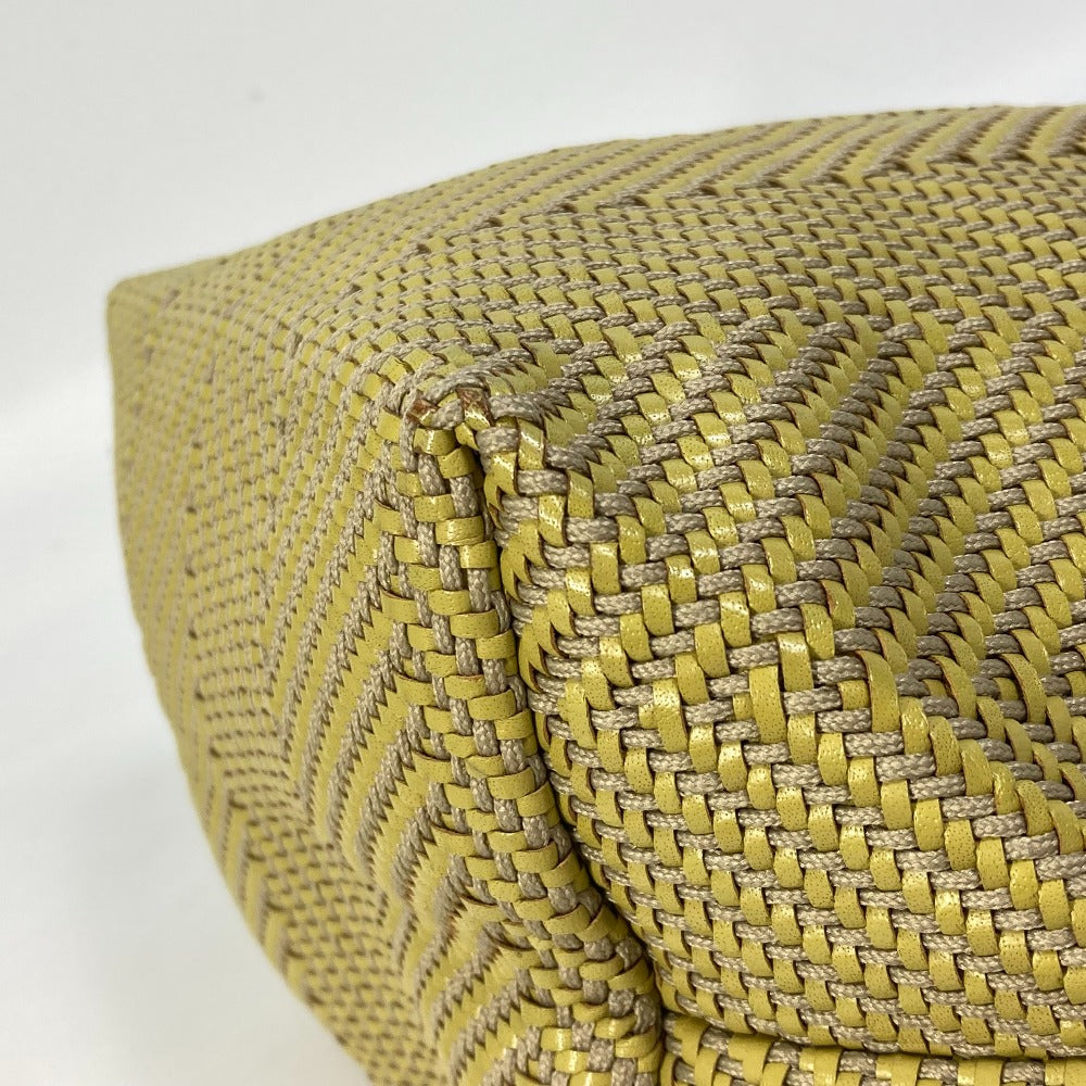 HERMES Kaba Chennai PM Handbag, Studded Leather Tote Bag, Women's, Yellow
