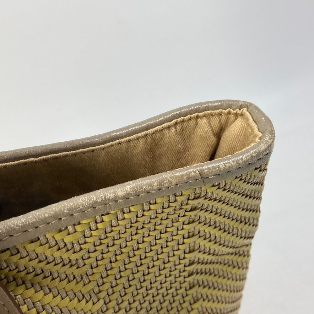 HERMES Kaba Chennai PM Handbag, Studded Leather Tote Bag, Women's, Yellow