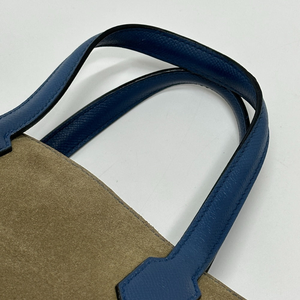 HERMES マキシボックスカバ30 ハンドバッグ カバン ショルダーバッグ トートバッグ エプソン レディース グリスカイユ×ブルーアガット ブルー