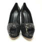 GIUSEPPE ZANOTTI オープントゥ パンプス スパンコール レディース ブラック