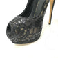 GIUSEPPE ZANOTTI オープントゥ パンプス スパンコール レディース ブラック