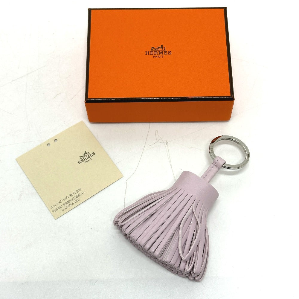 HERMES カルメン バッグチャーム レザー レディース モーヴペール ピンク