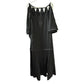 BCBGMAXAZRIA DTI6173403-001 Beaded Studs Embroidered Cutout Gown, Women's, Black