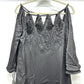 BCBGMAXAZRIA DTI6173403-001 Beaded Studs Embroidered Cutout Gown, Women's, Black