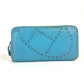 HERMES Evelyn Long Wallet with Punching Logo and Round Zipper, Leather, Women's, Blue Jean