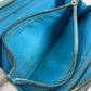 HERMES Evelyn Long Wallet with Punching Logo and Round Zipper, Leather, Women's, Blue Jean