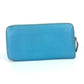 HERMES Evelyn Long Wallet with Punching Logo and Round Zipper, Leather, Women's, Blue Jean