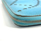 HERMES Evelyn Long Wallet with Punching Logo and Round Zipper, Leather, Women's, Blue Jean