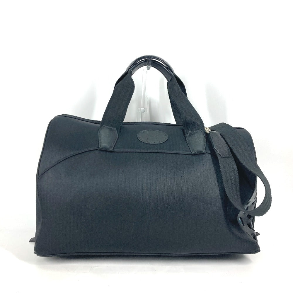 HERMES Dog Carrier, Dog Sack, Cyan Bag, Pet Carrier, Boston Bag, Shoulder Bag, Canvas/Leather, Unisex, Black