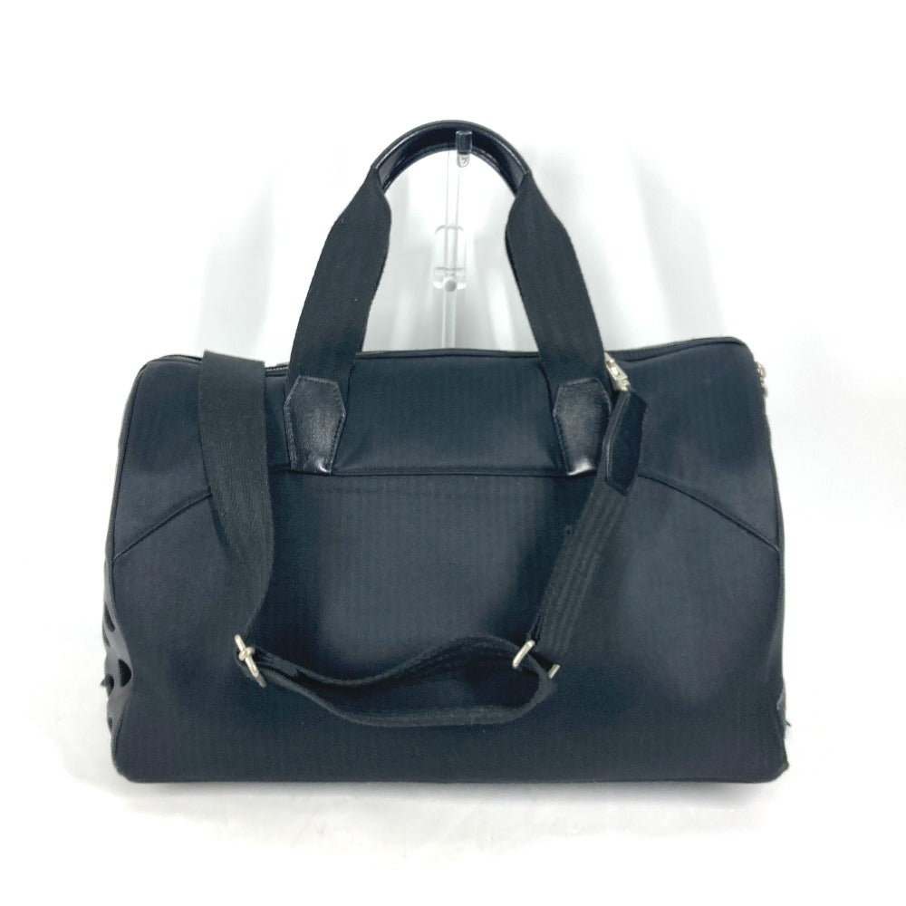 HERMES Dog Carrier, Dog Sack, Cyan Bag, Pet Carrier, Boston Bag, Shoulder Bag, Canvas/Leather, Unisex, Black
